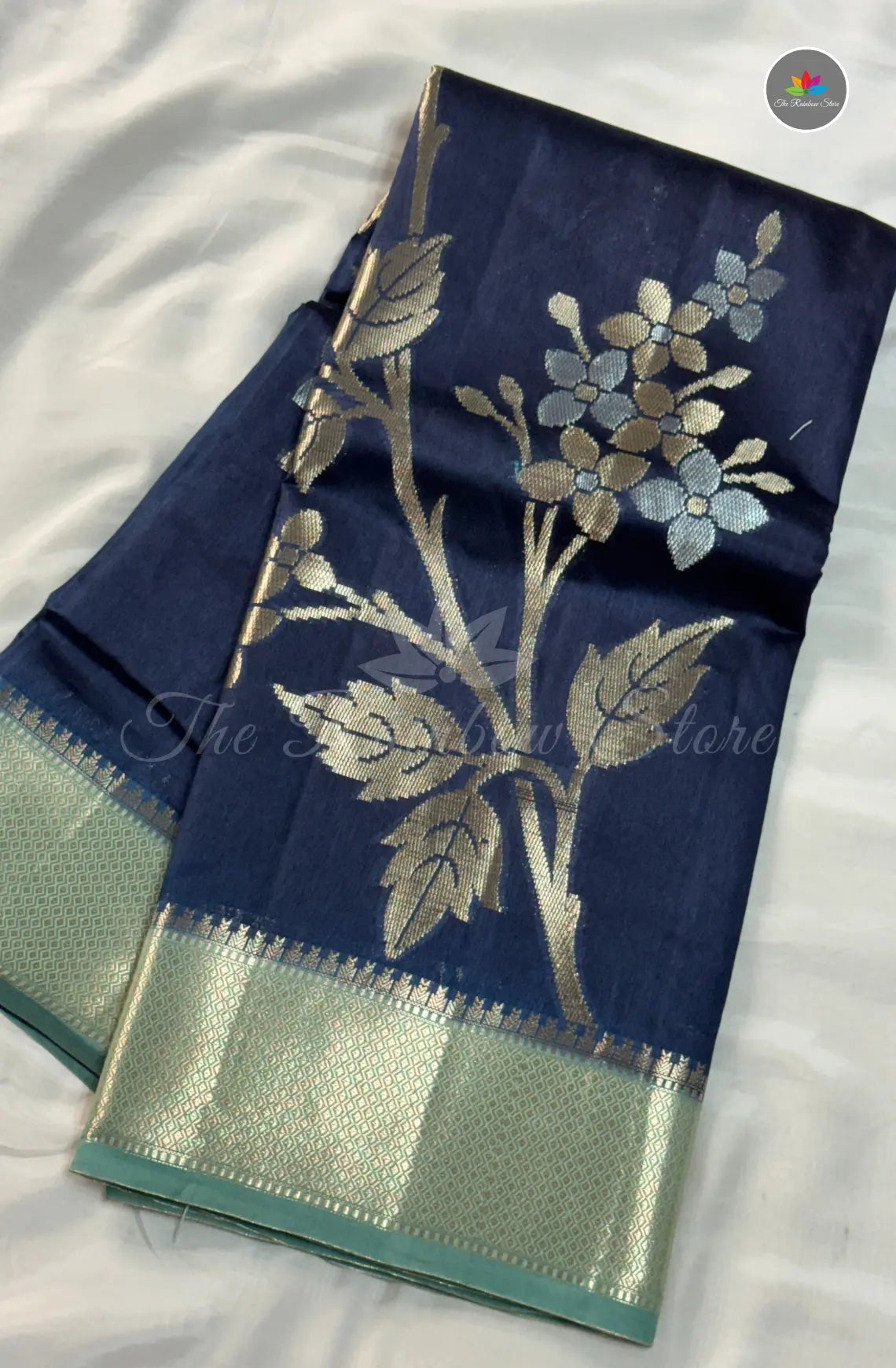 Premium Handloom Paper Silk - Navy Blue