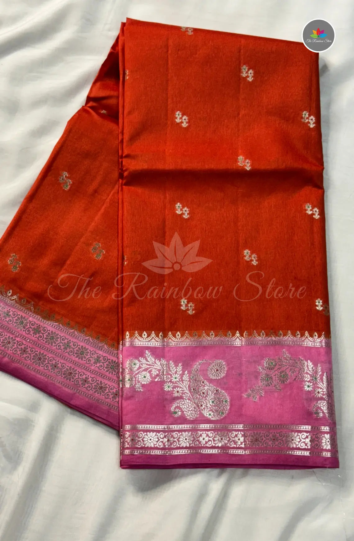 Premium Handloom Paper Silk - Rusted Orange