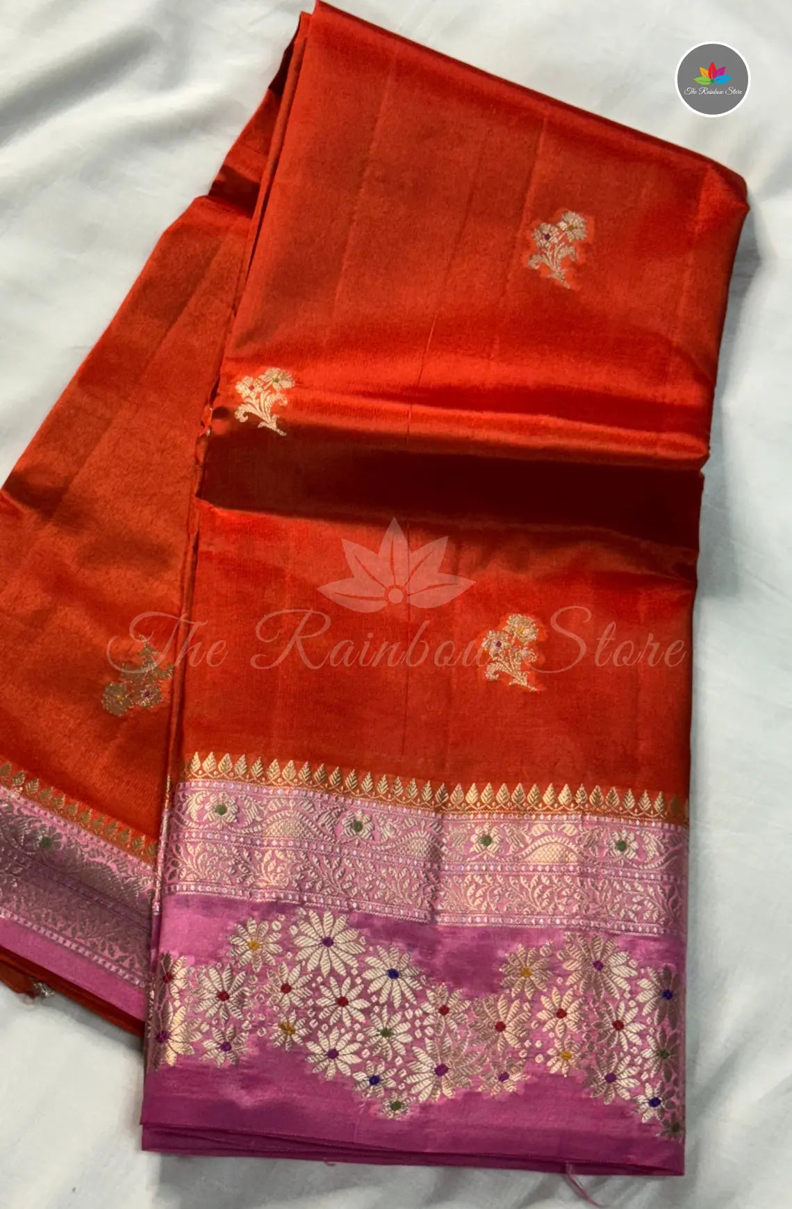 Premium Handloom Paper Silk - Orange