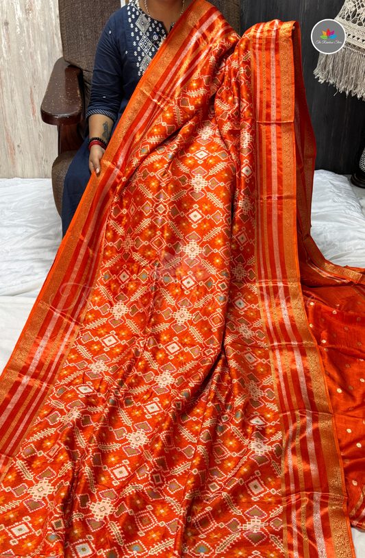 Pure Patola Saree - Orange