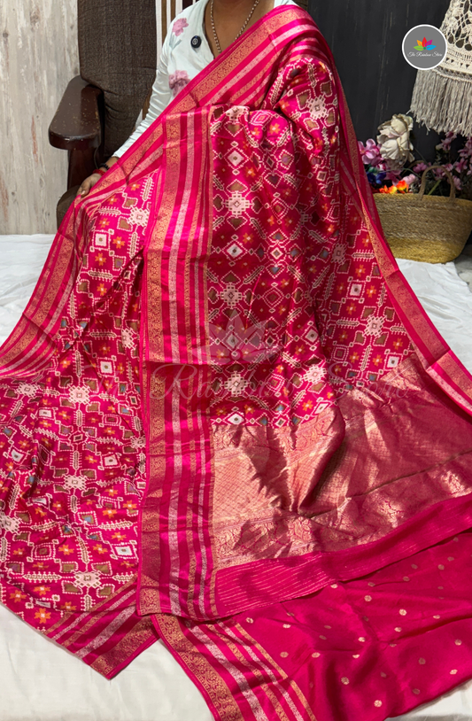 Pure Patola Saree - Rani Pink