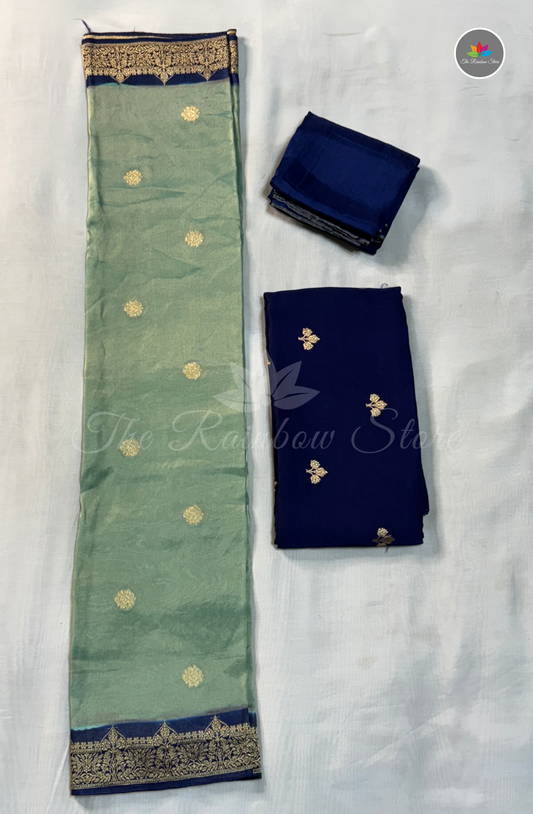 Pure Satin Mushru Silk1 (3 Piece Set ) - Sea Green