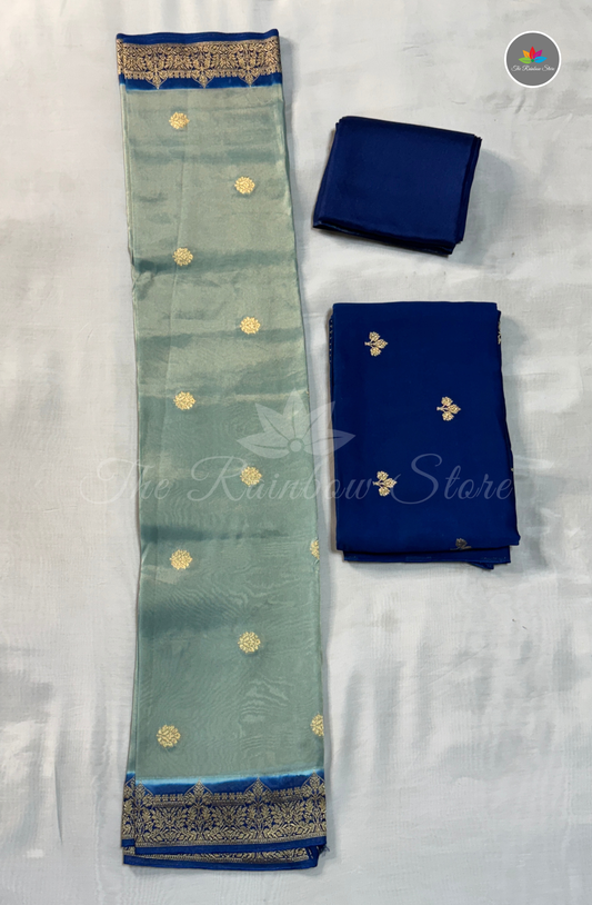 Pure Satin Mushru Silk (3 Piece Set ) - Pastel Green