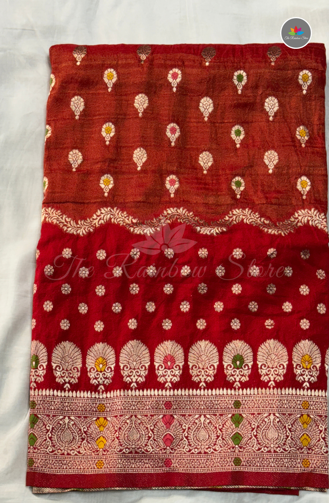 Mushru Silk Saree - Radiant Red