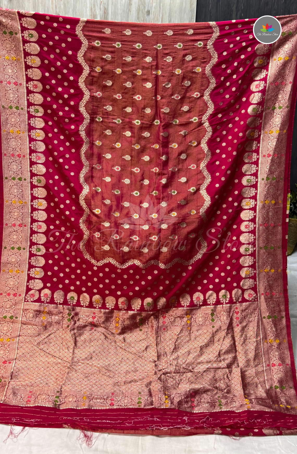 Mushru Silk Saree - Rani Pink
