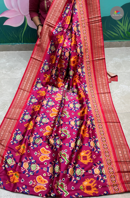 Semi Patola Silk - Rani Pink