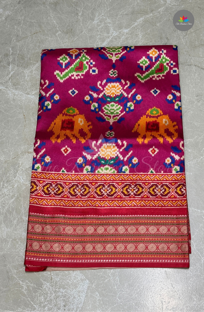 Semi Patola Silk - Rani Pink