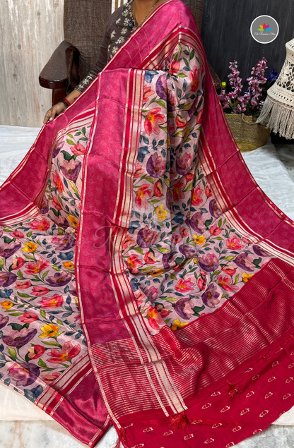 Mysore Crepe Silk - Rani Pink