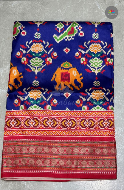 Semi Patola Silk - Royal Blue