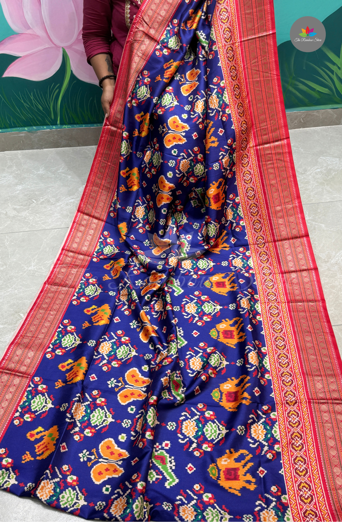 Semi Patola Silk - Royal Blue