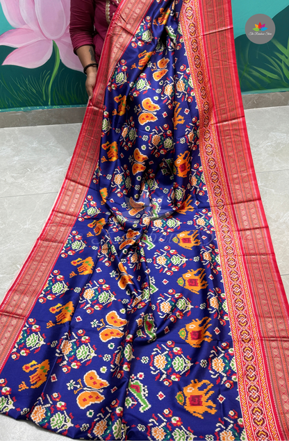 Semi Patola Silk - Royal Blue