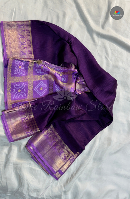 Crepe Silk  Saree - Royal Purple