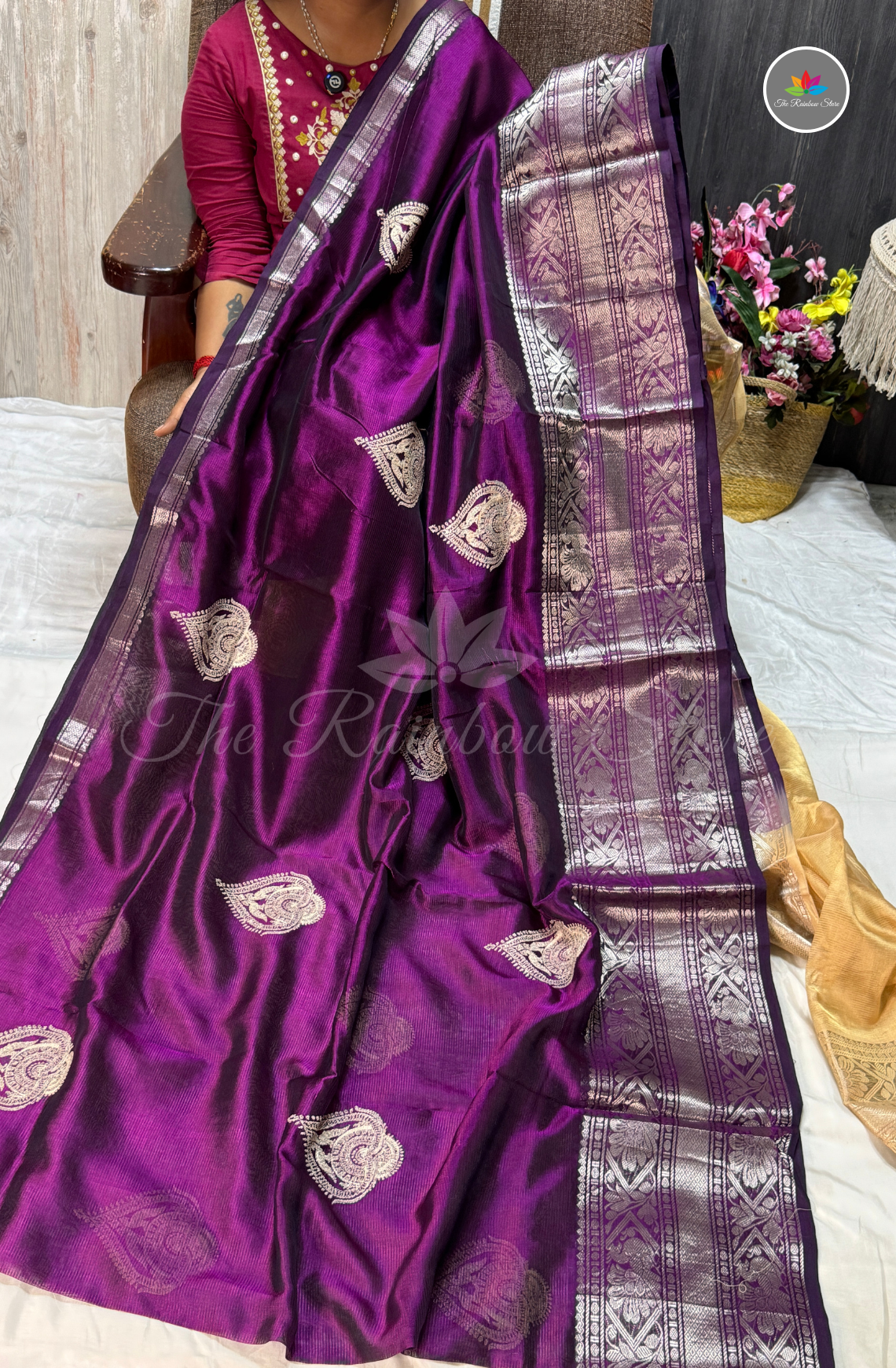 Mangalagiri Handloom Pattu Saree – Royal Purple