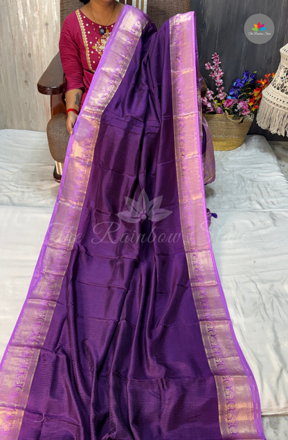Crepe Silk  Saree - Royal Purple