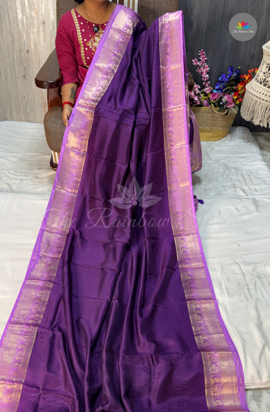 Crepe Silk  Saree - Royal Purple