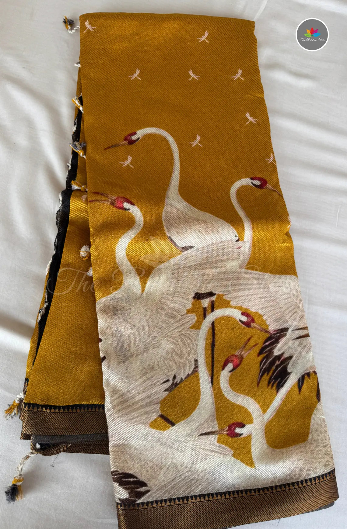 Elegant Ruby Silk Saree - Mustard