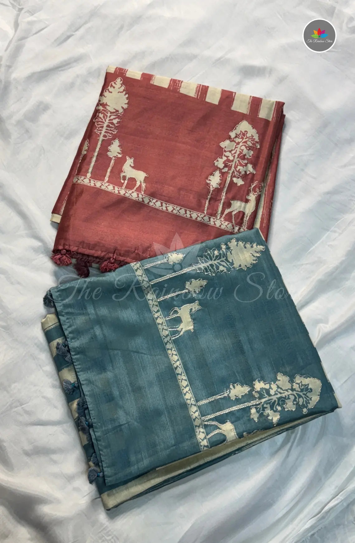 Premium Tussar Silk Saree - Sky Blue
