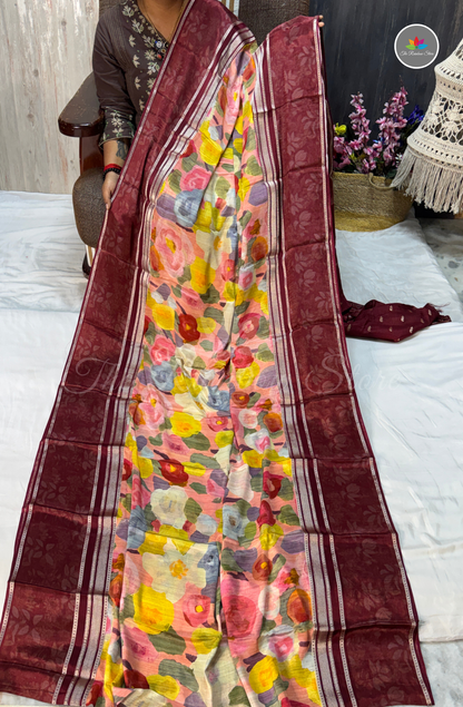 Mysore Crepe Silk - Wine Maroon