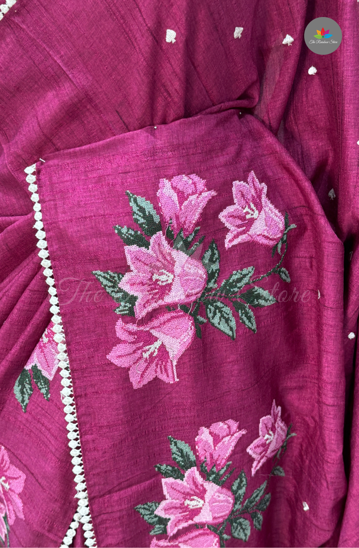 Semi Tussar Saree - Wine