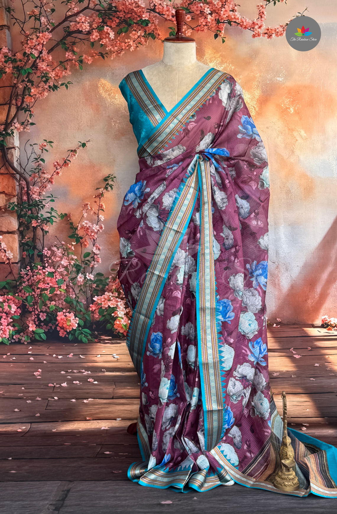 Kota Silk Saree - Wine Plum