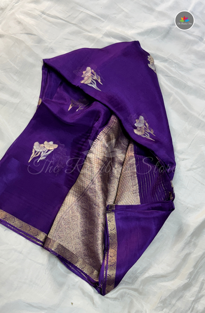 Royal Purple Shade-Organza Silk Saree